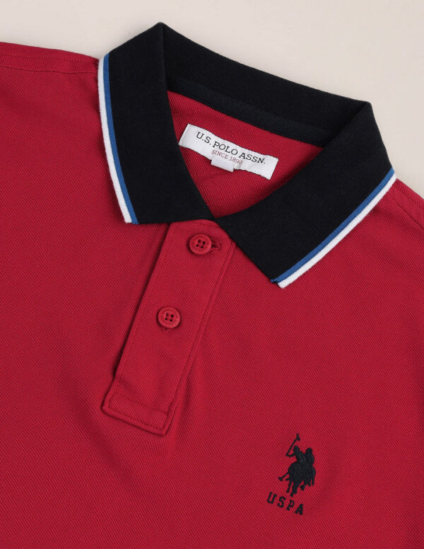 Solid Pure Cotton Polo Shirt - Image 2