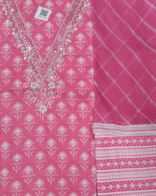 Floral Pink Suit with Dupatta