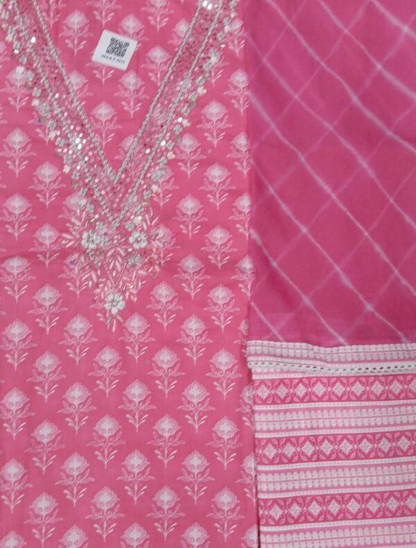 Floral Pink Suit with Dupatta