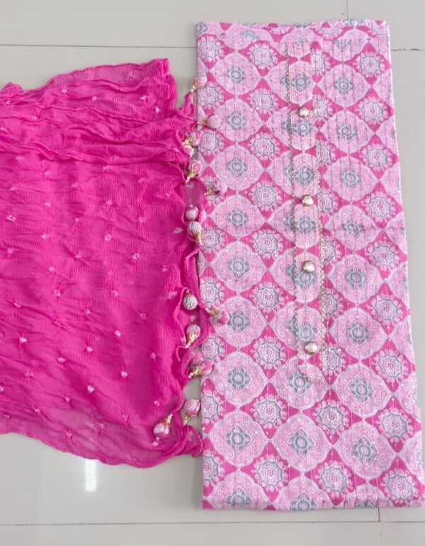 Patterned Salwar Kameez Suit with Dupatta