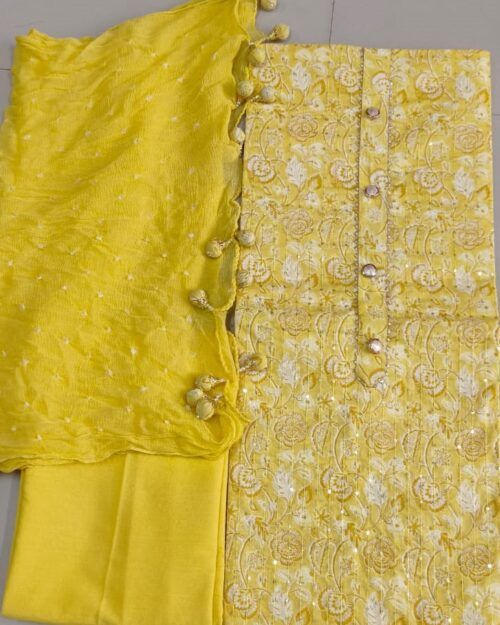 unstitched suit set & Dupatta