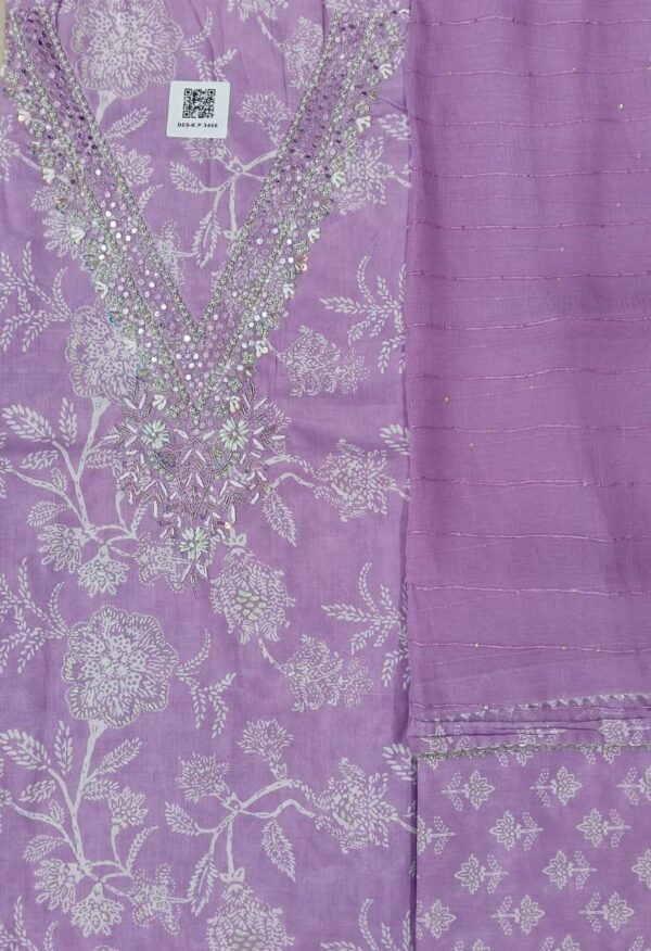 Lavender Grace Mirror Suit  Printed Dupatta